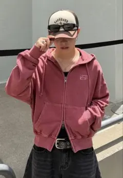 ADAMASTE ダブルジップパーカー 짧은 길이