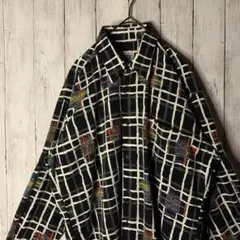 レトロ 古着 シャツ 柄シャツ ガラシャツ 総柄 デザインシャツ 長袖 