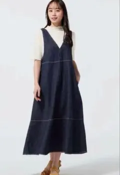 GU デニムジャンパースカート　ジャンパードレス　L マタニティ