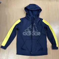 adidas フード付きジャケット、パンツセット　ネイビー/イエロー