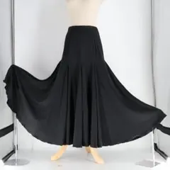 【美品 日本製 フラメンコ衣装】ブラック Chacott ファルダ スカート 黒