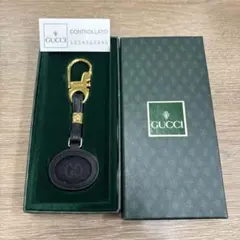 マ*メ様 GUCCI ブラックレザー キーホルダー　チャーム