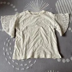 RADCHAP 100㎝ キッズ ホワイト レース袖 Tシャツ