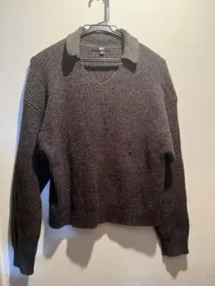 UNIQLO :C ミックスヤーン ポロセーター オリーブ M