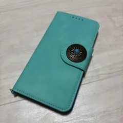 手帳型スマホケース ターコイズブルー ミラー付き　Google pixel 3a