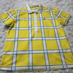 ルコックスポルティフ レディース ポロシャツイエロー ギンガムチェック サイズm