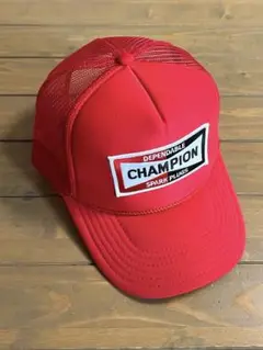 CHAMPION SPARK PLUG PATCH TRUCKER CAP 赤