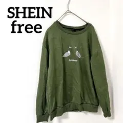 SHEIN 【free】US 4オリーブグリーン トレーナー ユニセックス秋冬服