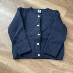 プチバトー　ネイビー チュビックキルティングカーディガン　104 4ans