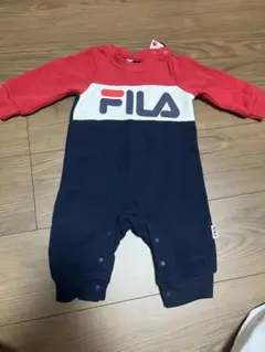 美品　FILA 赤 ネイビー 長袖ロンパース 70