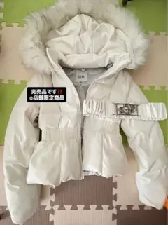 GYDA GDベルト付フェイクレザーショートダウンコート　オフホワイト