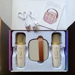 カラオケマイク Bluetoothマイク２本 無線マイク ワイヤレス スピーカー