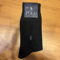 POLO メンズソックス　ブラック　25-27cm