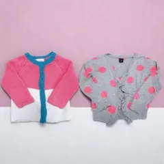 ベビーカーディガン ピンク 2点セット 70/80/90 2歳