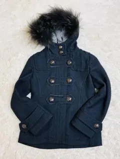 Burberry Blue Label ファー付ウールコート40ナポレオンコート