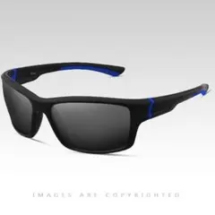 新品　黒青UV400軽量サングラスUV400 ブラックブルー夏アウトドアスポーツのサムネイル