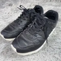 美品NEW BALANCEレザースニーカー WR996SRB ブラック 22.5