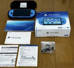 PSVita 本体 Aqua Blue 本体保護ケースとマイクラのカセット付き
