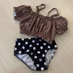 100 帽子付き 子供 女の子 水着 水遊び 水玉 無地 帽子 可愛い人気