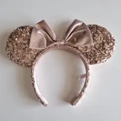 【美品】ミニーちゃん ミッキー カチューシャ ピンクスパンコール ディズニー