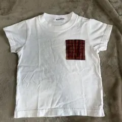 familiar チェックポケット Tシャツ 100cm