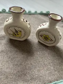 ヴィンテージ　花瓶　アンティーク　鳥　花