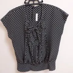 INGEBORG 黒白ドット ブラウス