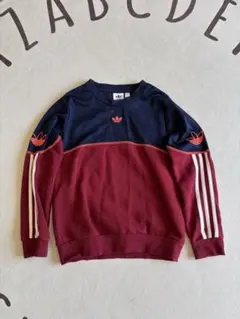 adidas 3本ライン トレーナー 140cm ネイビー/バーガンディ