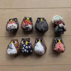 布製ふくろうと人形8体セット