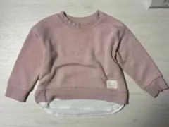 ピンク 長袖カットソー 80