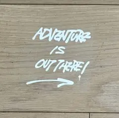 【20㎝】アドベンチャーイズアウトゼア カッティングステッカー　グロスホワイト