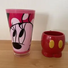 ミッキーの陶器マグカップ　ミニーの大きめコップセット　ディズニーグッズ