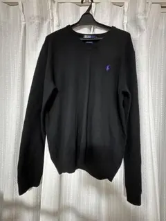 ラルフローレン　黒のVネックセーターのサムネイル
