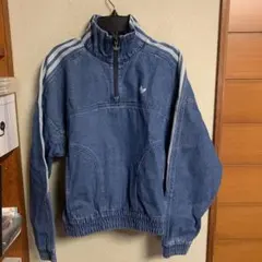 adidas originals デニムクロップド　アディダス　デニム　S