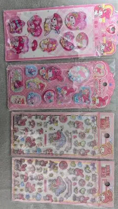 マイメロディ 水入り、３Ｄシール ４セット