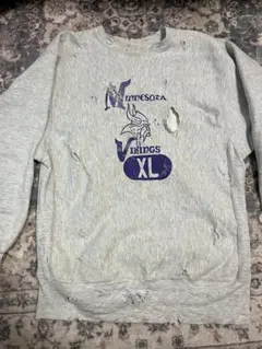 90s チャンピオン　リバースウェーブ　ダメージ　XL ダメージ加工