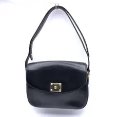 バリー 2wayショルダーバッグ ゴールド金具 ブラック フラップ式 イタリア