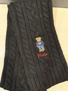 Polo Ralph Lauren 黒 マフラー ポロベア刺繍