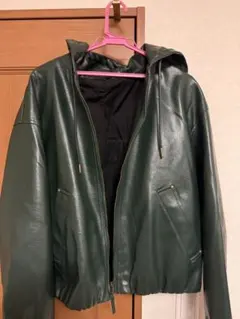 ZARA フード付きレザージャケット