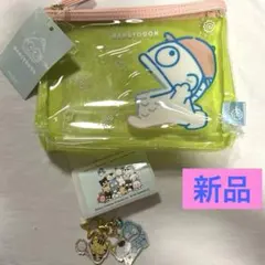 【新品】 サンリオ　はぴだんぶい　ハンギョドン　クリアポーチ&キーチャームのサムネイル