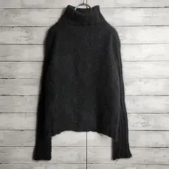 トリココムデギャルソン シャギー タートルネックニット セーター ウール 黒