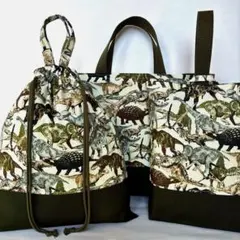 入園入学セットレッスンバッグ体操着袋上履き袋　ハンドメイド　172 電車新幹線柄