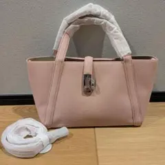 新品 トゴレザー 本革 ピンク ハンドバッグ ショルダー紐付き　2way