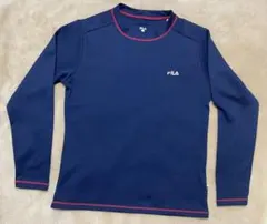 【美品人気　FILA レディース長袖ワンポイントTシャツ　ネイビー L】