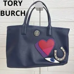 ✨極美品【TORY BURCH トリーバーチ】トートバッグ 内総柄 紺 A4のサムネイル