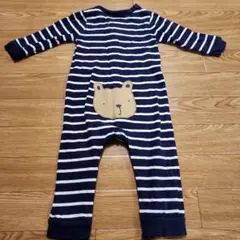 baby GAP くま ネイビーストライプロンパース 12-18ヶ月 80