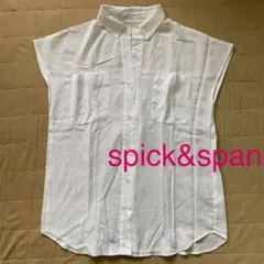 スピックアンドスパン　　フレンチスリーブシャツ　シアーシャツのサムネイル