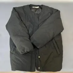 nano universe ノーカラーダウンジャケット ブラック F