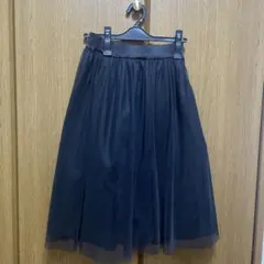 ブラック チュール フレアスカート