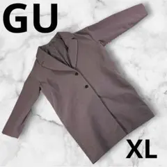 『GU』レディース オーバーサイズ中わたテーラードコート XL スモークピンク